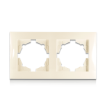 Двомісна рамка для розеток будь-якої версії та вимикачів версії 1, кремовий, Erste