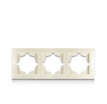 Тримісна рамка для розеток будь-якої версії та вимикачів версії 1, кремовий, Erste