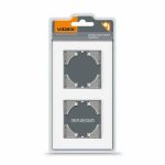 Рамка біле скло на 2 місця горизонтальна BINERA, Videx