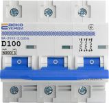 Автоматичний вимикач АсКо ВА-2003 100А 3P D 6кА (A0010030004)
