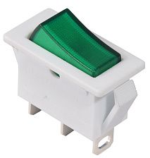 KCD3-101N-13 GR/WH 220V Перемикач 1 клав. зелений з підсвічуванням, АСКО-УКРЕМ