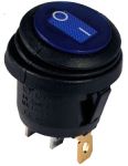 KCD1-5-101NW BL/B 220V Перемикач 1 клав.круглий вологозах. синій з підсвічуванням, АСКО-УКРЕМ