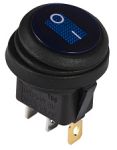 KCD1-8-101NW BL/B 220V Перемикач 1 клав.круглий вологозах. синій з підсвічуванням, АСКО-УКРЕМ