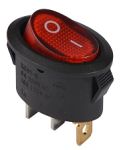 KCD1-9-101N R/B 220V Перемикач 1 клав. овал. червоний з підсвічуванням, АСКО-УКРЕМ