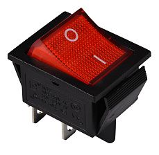 KCD2-201N R/B 220V Перемикач 1 клав. червоний з підсвічуванням, АСКО-УКРЕМ