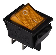 KCD2-201N YL/B 220V Перемикач 1 клав. жовтий з підсвічуванням, АСКО-УКРЕМ
