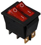 KCD2-2101N R/B 220V Перемикач 2 клав. червоний з підсвічуванням, АСКО-УКРЕМ