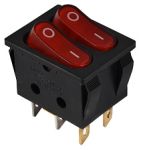 KCD2-5-2101N R/B 220V Перемикач 2 клав. червоний з підсвічуванням, АСКО-УКРЕМ