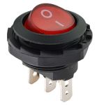 KCD1-7-101NY R/B 220V Перемикач 1 клав. круглий червоний з підсвічуванням, АСКО-УКРЕМ