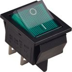 KCD2-201N GR/B Перемикач 1 клав. з підсвічуванням 12 V AC/DC зелений, АСКО-УКРЕМ