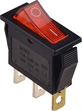 KCD3-101N R/B Перемикач 1 клав. з підсвічуванням 12 V AC/DC червоний, АСКО-УКРЕМ
