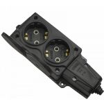 Колодка каучукова КК 2Р+PE двомісна 16А, АСКО-УКРЕМ