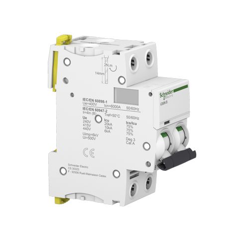 Автоматичний вимикач Schneider Electric iC60N 2P 20A B
