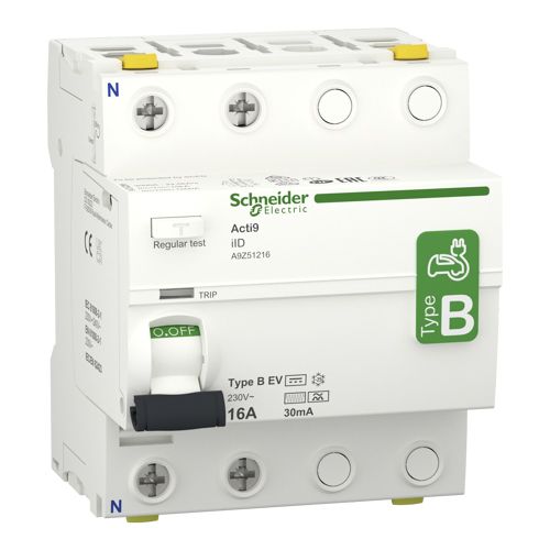 Диференційний вимикач (ПЗВ) iID 2P 16A 30mA B EV, Schneider Electric