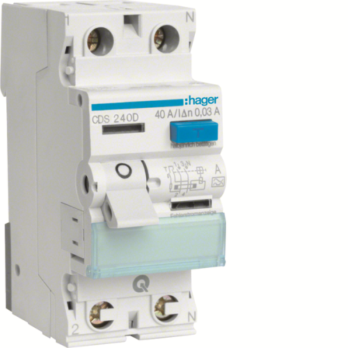 Дифреле ПЗВ QC 2P 40A 30mA A, Hager