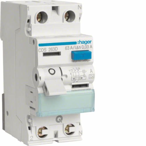 Дифреле ПЗВ QC 2P 63A 30mA A, Hager