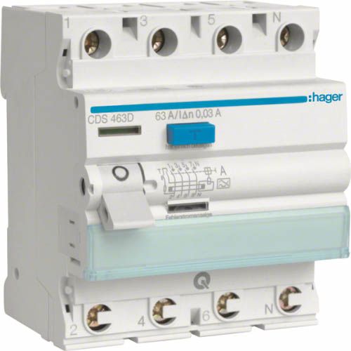 Дифреле ПЗВ QC 4P 63A 30mA A, Hager