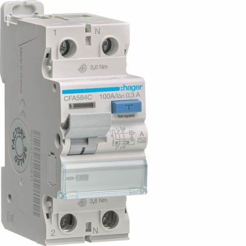 Дифреле ПЗВ 2P 10kA 100A 300mA A, Hager