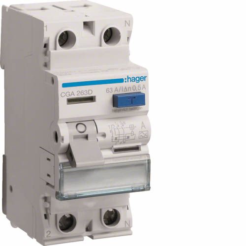 Дифреле ПЗВ 2P 63A 500mA A, Hager