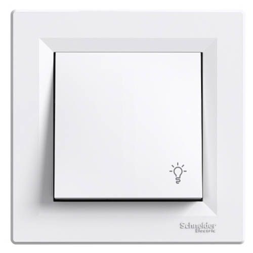 Кнопковий вимикач "Світло" "Asfora" 1 кл. білий, Schneider Electric