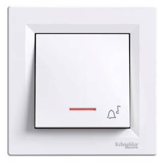 Кнопковий вимикач "Дзвінок" "Asfora" 1 кл. з підсв. Білий, Schneider Electric