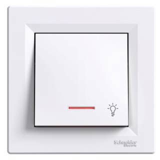Кнопка "Asfora" "Світло" з підсв самозажим., білий, Schneider Electric