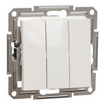 Вимикач 3-кл. кремовий, Asfora, без рамки, Schneider Electric