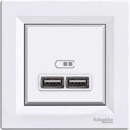 USB розетка Asfora 2,1A біла, Schneider Electric