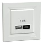 USB розетка тип A+C 21Вт біла, Schneider Electric