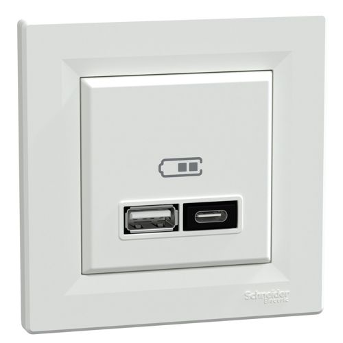 USB розетка тип A+C 21Вт біла, Schneider Electric