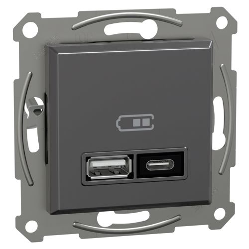 USB розетка тип A+C 21Вт антрацит, Schneider Electric