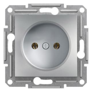 Розетка без заземлення asfora алюміній, Schneider Electric