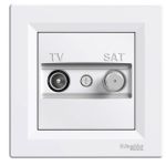 Розетка "Asfora" TV-SAT, індивід. 1 dB, біла, Schneider Electric