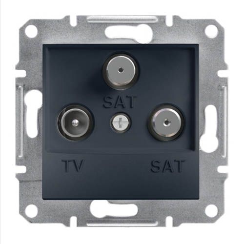 TV-SAT-SAT Розетка "Asfora" кінцева, антрацит, Schneider Electric