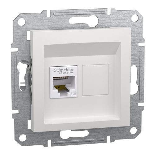 Розетка Asfora RJ45 UTP категорія 5E біла безрамкова, Schneider Electric