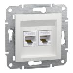 Розетка Asfora 2хRJ45 UTP категорія 5E біла безрамкова, Schneider Electric