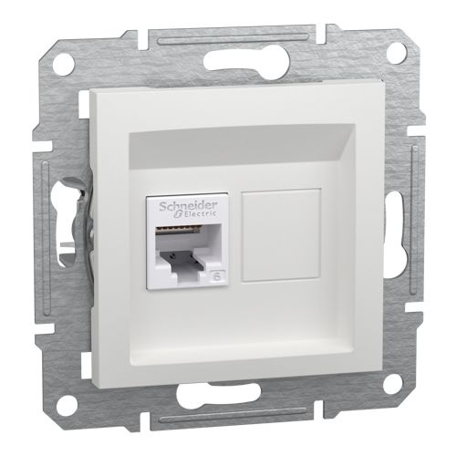 Розетка Asfora RJ45 UTP категорія 6 біла безрамкова, Schneider Electric
