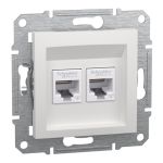 Розетка Asfora 2хRJ45 UTP категорія 6 біла безрамкова, Schneider Electric