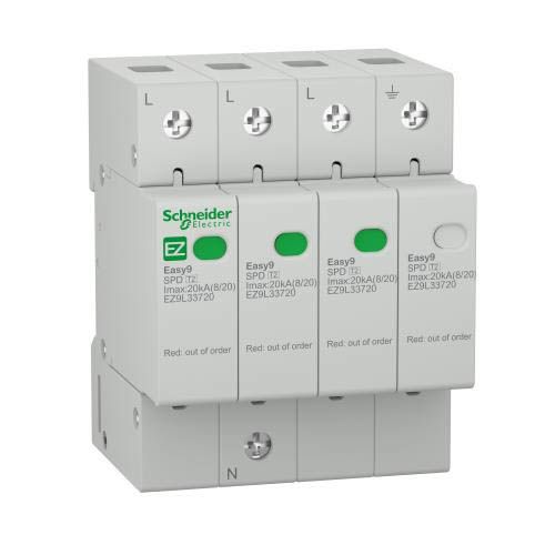 Пристрій захисту від імпульсних перенапруг EZ9 3Р+N In=10kA Up=1.3кB Im=20kA, Schneider Electric