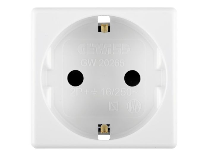 Розетка німецький стандарт 2P+E 16A 250В 2 модулі біла SYSTEM GEWISS