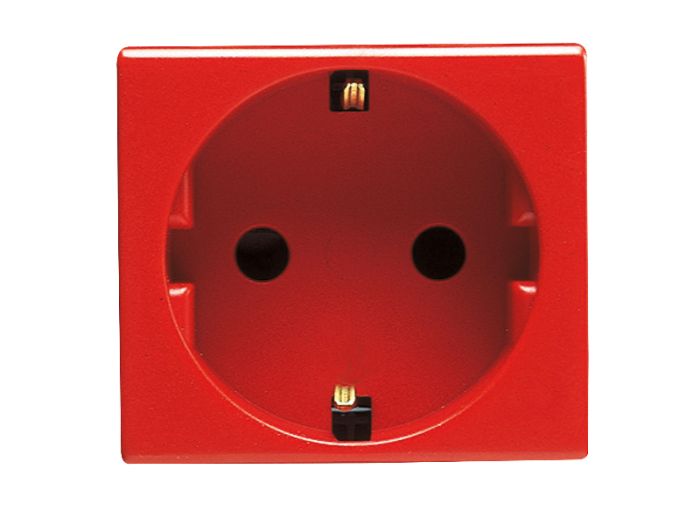 Розетка 2P+E 16A 250В 2 модулі червона SYSTEM GEWISS