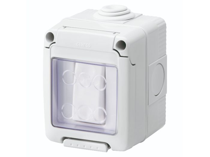 Вимикач прохідний в зборі 27 COMBI SYSTEM 1Р 16AX IP55 сірий GEWISS
