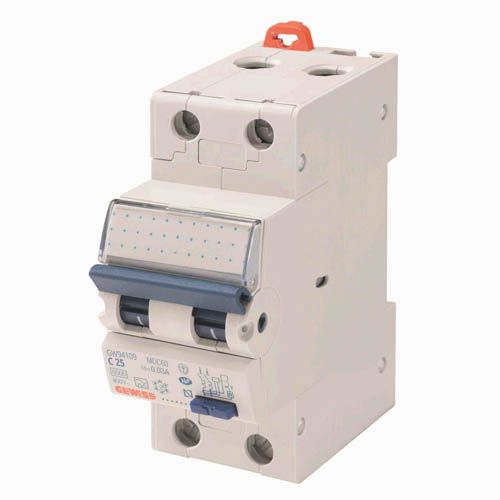 Диференційний автоматичний вимикач GEWISS COMPACT RCBO 1P+N C25 6KA AC/0.03 2M