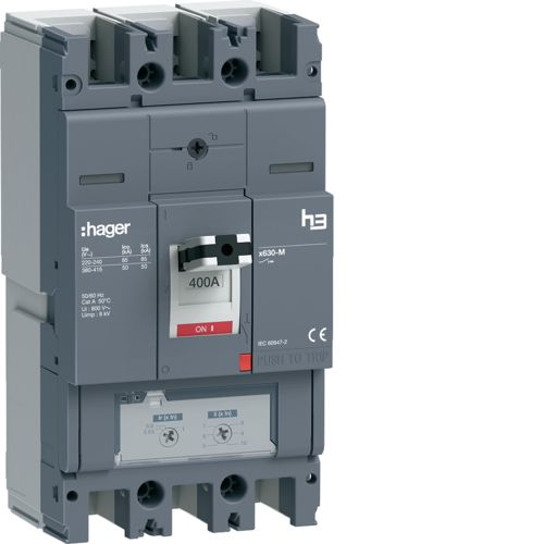 Автоматичний вимикач Hager h3 x630 In=400A 3P 50kA TM