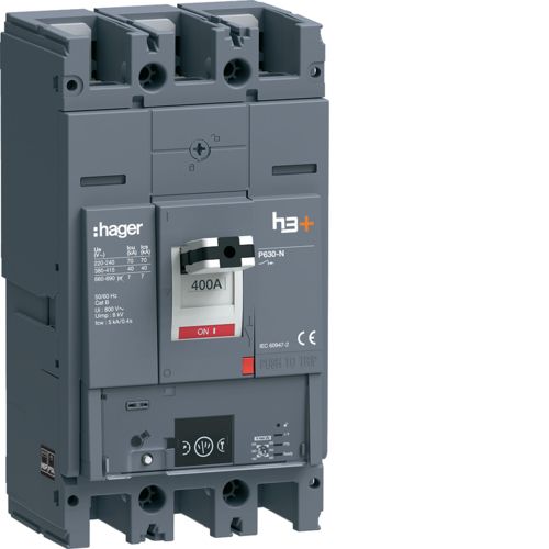 Автоматичний вимикач Hager h3+ P630 In=400A 3P 40kA Energy