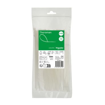 Хомут кабельний 200x4.8мм білий (100шт), Schneider Electric