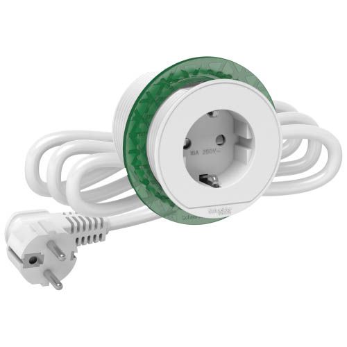 Блок 1xрозетка з з/к Unica System+ білий, Schneider Electric