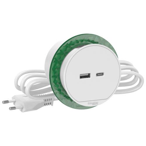 Блок розетковий USB тип А + тип С Unica System+ білий, Schneider Electric