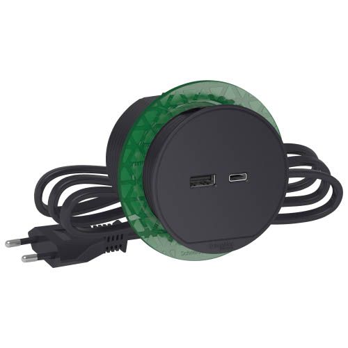 Блок розетковий USB тип А + тип С Unica System+ антрацит, Schneider Electric