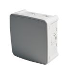 Коробка монтажна для відкритого встановлення без отворів 100х100х50 мм (зовн. 115х115х54 мм) IP66 із скобами сіра UEC